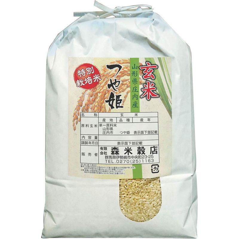 玄米特別栽培米 山形県庄内産つや姫10kg(5kg×2袋) 令和4年産