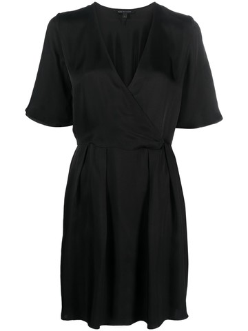 Armani Exchange - plunge-style short dress - women - Viscose - 6 - Black