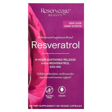 Reserveage Beauty, 白藜蘆醇，60 粒素食膠囊