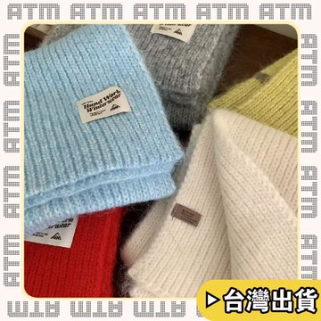 🔥臺灣出貨🔥可開發票✅輕飾時光氣質藍色羊毛混紡針織毛線圍巾女韓版秋冬季保暖防寒學生百搭圍脖