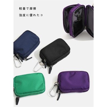 日系潮牌KEY &CARD CASE零錢包迷你卡包小掛包尼龍暗紋菱格鑰匙包