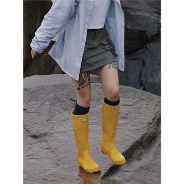 《自然復興》時尚雨鞋女士成人高筒雨靴春秋防滑防水套靴耐磨純色