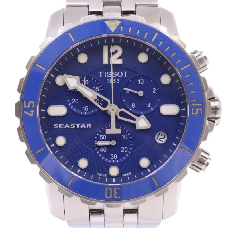 訳あり品】TISSOT ティソ シースター クロノグラフ クォーツ メンズ 腕時計 青文字盤 純正SSベルト T066417A【いおき質店】 |  LINEブランドカタログ