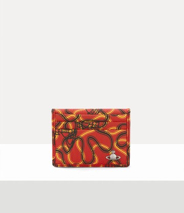 Vivienne Westwood Man Card Holder Buccia D'arancia Poppy-red-wiggle One Size Men