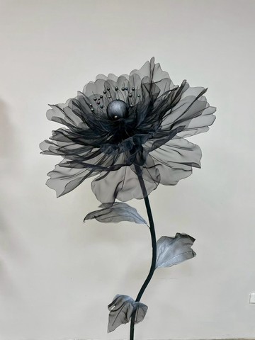 真絲黑牡丹巨型花-霸氣奢華/加密歐根紗立地款