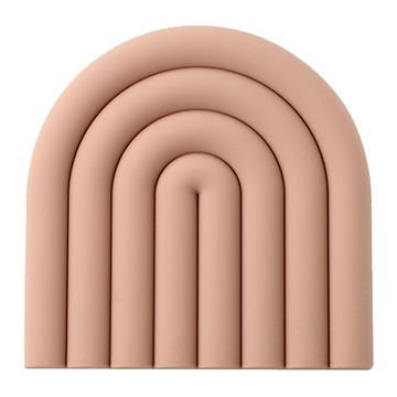 好物良品 Curved 北歐設計矽膠造型隔熱墊 Set 3 15x15x0.9cm  嫩粉  1組