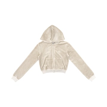 alexanderwang 水晶燙鑽絲絨緊身連帽衫