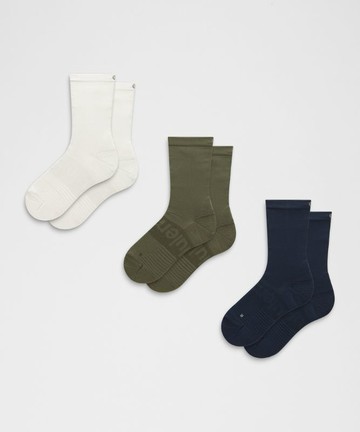 Unisex Power Stride Crew Socks 3 Pack Size Large
