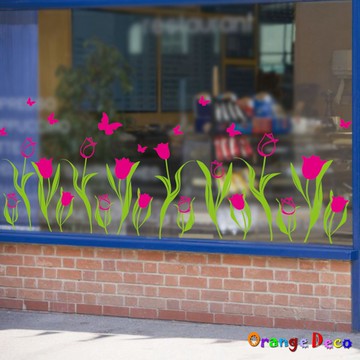 【橘果設計】鬱金香 壁貼 牆貼 壁紙 DIY組合裝飾佈置