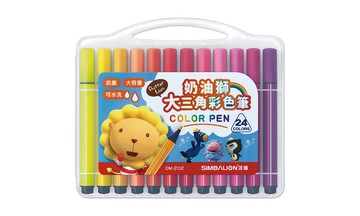 雄獅 CM-202 奶油獅 大三角 可水洗彩色筆 (24色)【APP滿額下單10%點數(單一帳號最高5000點)】1/31止