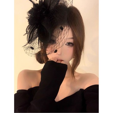 【蜜糖の髮飾】臺灣出貨女神降臨~復古名媛網紗花朵小禮帽時尚演出年會派對頭花髮飾面紗