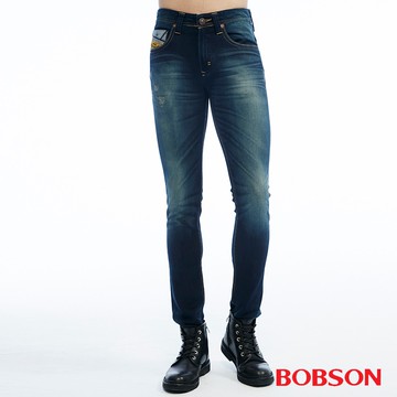 BOBSON 男款低腰針織合身直筒褲(1803-53)