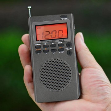 出口迷你收音機DSP芯片定時關機鬧鐘滾輪調臺自動搜臺FM【宜家良品百貨】