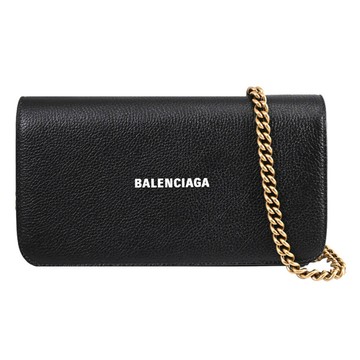 BALENCIAGA 巴黎世家 655742 燙印LOGO手機包/鏈包/晚宴包.黑