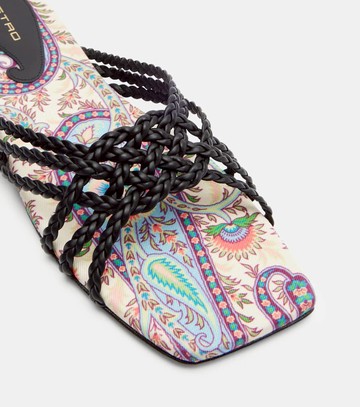 Etro Canvas-trimmed printed leather slides