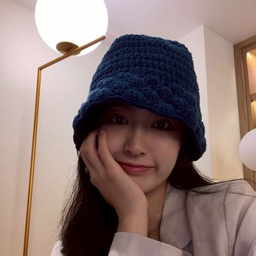 毛線帽子女潮韓國小檐漁夫帽冬季加厚保暖盆帽日系甜美可愛針織帽1入