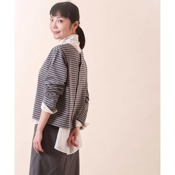 【自由區】2WAY排釦條紋TEE-56KK5091