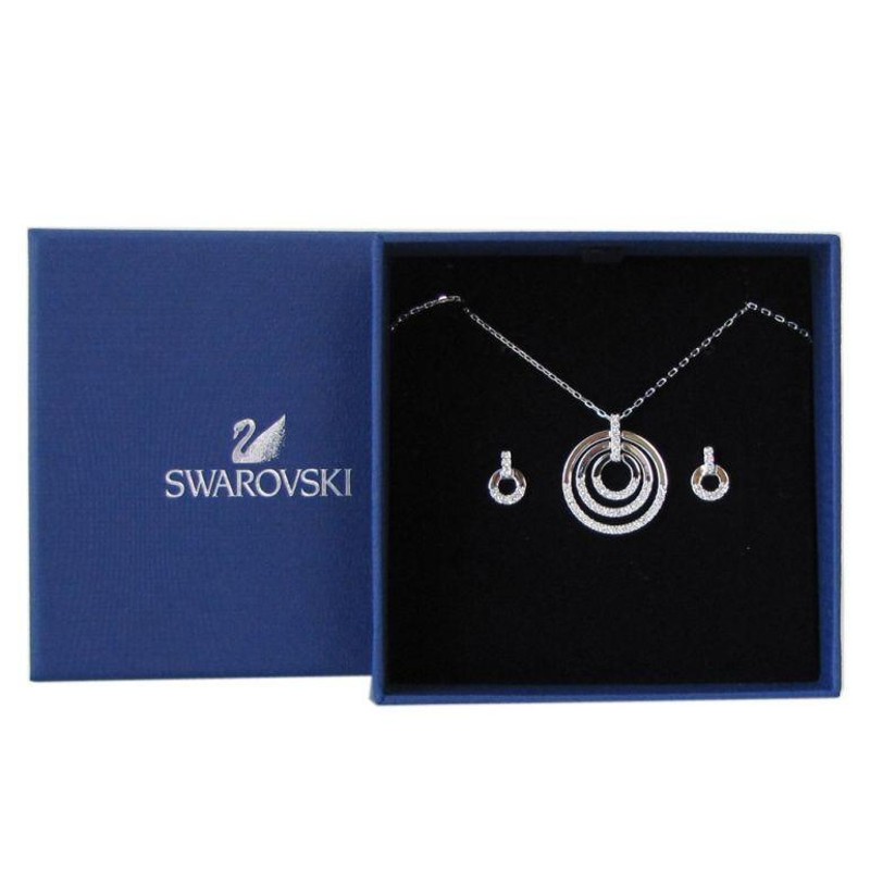 スワロフスキー SWAROVSKI ネックレス ピアス セット Circle Medium