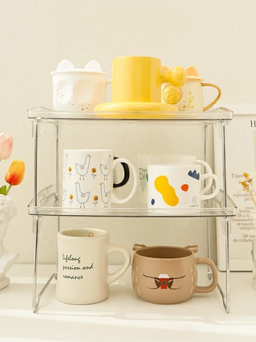 玻璃杯水杯茶杯茶具杯架杯子收納置物架櫥柜桌面取杯架亞克力托盤