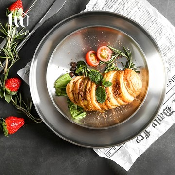 【好物良品】304不鏽鋼雙層隔熱圓盤｜防燙餐盤 堆疊收納 戶外野餐盤＿三款尺寸