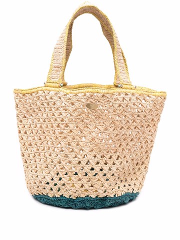 Gas Bijoux - Cabas raffia-woven tote bag - women - Raffia - One Size - Neutrals