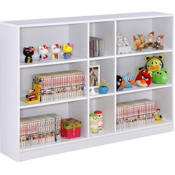 《HOPMA》九格書櫃 台灣製造 收納櫃 儲藏櫃 書櫃 置物櫃 玄關櫃 門櫃 書架-時尚白