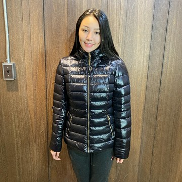 美國百分百【全新真品】Calvin Klein 羽絨外套 CK 保暖外套 女 口袋 連帽 黑色  H575