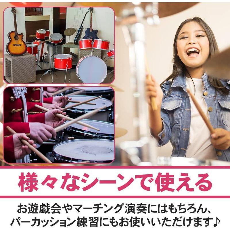 キッズ用パーカッション スネアドラム スティック1組付属 楽器初心者 叩く リズム感覚 音を楽しむ 発表会