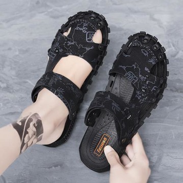 涼鞋男2025新款夏季戶外運動開車外穿男士休閑沙灘兩用防滑涼拖鞋