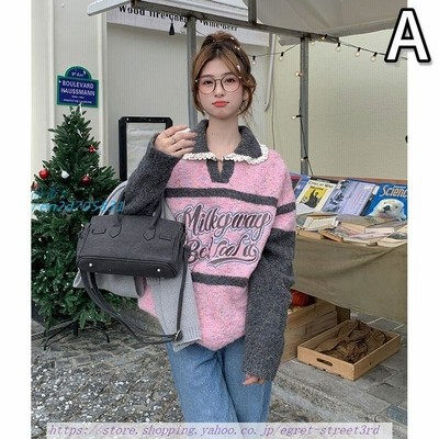 リボン フリル ストライプ柄 長袖 シャツ 韓国 オルチャン K-POP レディース 原宿系 ガーストリート c9ebca3d8eef4f144d9a2ec0b32523