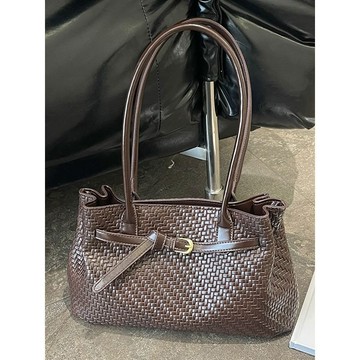 新品特價✨新款休閒日常編織紋托特包女大容量單肩包通勤簡約韓系百搭手提包高級感單肩包 托特包 側背包
