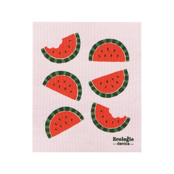 DANICA 加拿大 Ecologie瑞典環保抹布(西瓜派對) / 洗碗布 廚房抹布 擦拭布 環保材質抹布 可機洗 洗碗機可洗