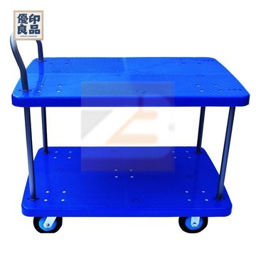 公司貨 免運 【工廠直銷】ZB雙層平闆車手推車貨車搬運車小拖車拉貨車超靜音小推車多層拖貨工廠直銷 全館八折 售後保障 5y96