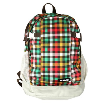 AMINAH-繽紛格紋後背包