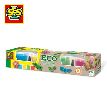 荷蘭SES ECO環保創意黏土4色x90g-24911 黏土玩具 兒童勞作 無毒黏土 幼兒園粘土 創意塑型 安全無毒