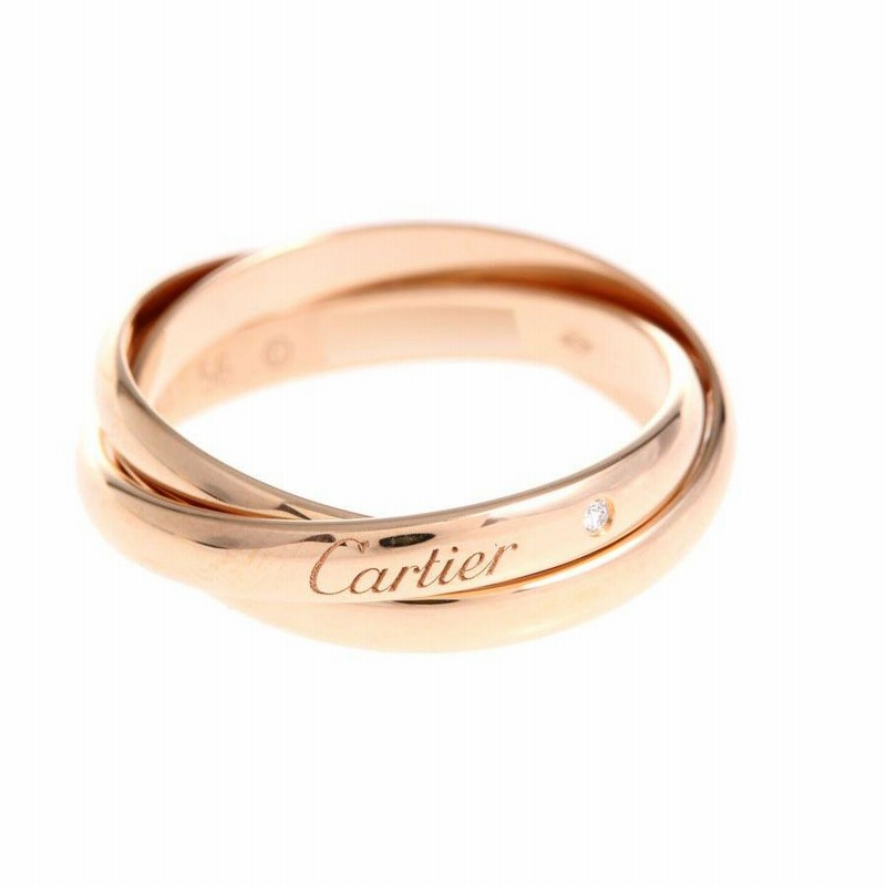 カルティエ CARTIER トリニティリング PG 1Pダイヤ 09年Xmas限定
