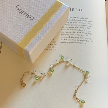 【 綠野仙蹤 】橄欖石 | 月光石 | 白水晶 設計款水晶手鍊