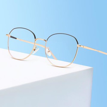 新款厚邊平光鏡 雙色烤漆防藍光眼鏡金屬近視眼鏡框男女 可配近視