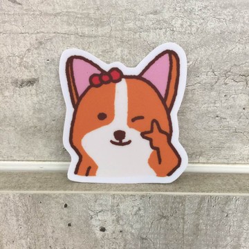 柯基日常媚眼小防水貼紙 SS0065