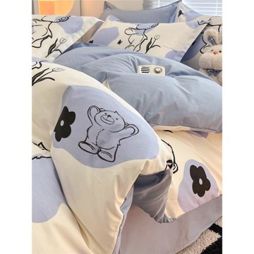 新款時尚卡通全棉床上四件套純棉兒童床單被套親膚舒適床笠三件套