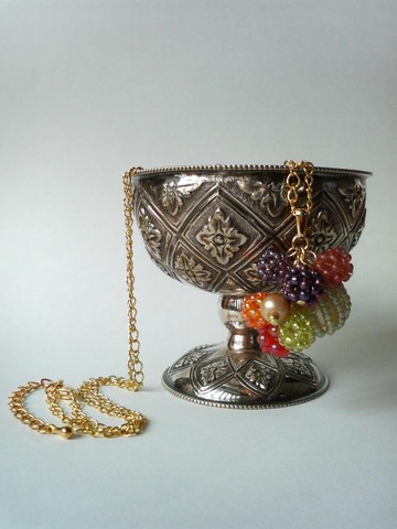 堅果項鍊一個秋天精緻多彩漿果橡子可愛優雅天然森林森林灌叢樹木黃基地種子珠珠球針織球