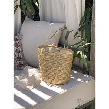 CHOWCHING法式復古度假大容量草編包麥稈編織單肩包韓版百搭女包