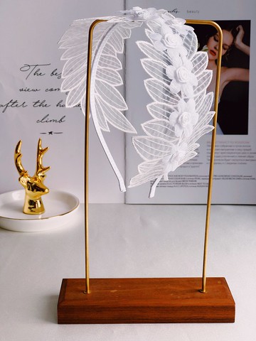 原創硬蕾絲葉子花朵髮箍