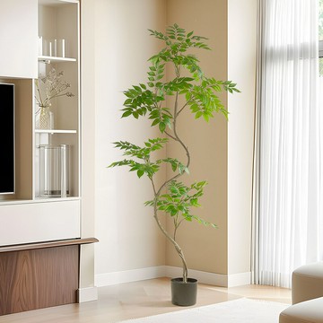 仿真綠植 發財樹 仿真植物 盆栽 盆景仿真綠植漆木樹落地盆栽室內櫥窗裝飾擺件假植物輕奢椿樹仿生假樹