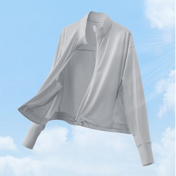 [RUN] UPF50+涼感短款立領防曬衣-薄暮灰