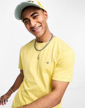 GANT shield logo t-shirt in yellow