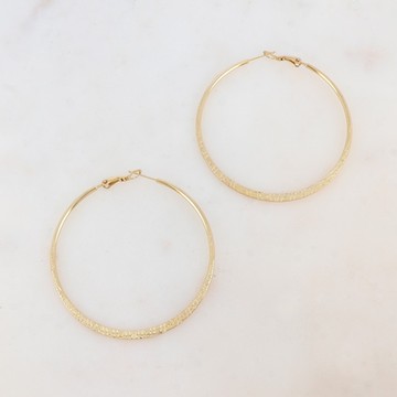 ikita Paris 半刻紋金圈耳環