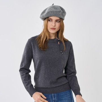 CLL巧玲瓏 微光閃耀圓領針織上衣(灰色) 5148416