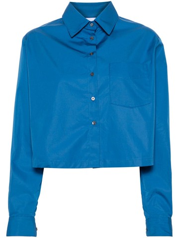 ASPESI - cotton cropped shirt - women - Cotton - 40 - Blue