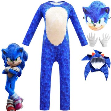服裝cosplay角色扮演sonic連體衣服音速小子索尼克萬圣節狂歡兒童